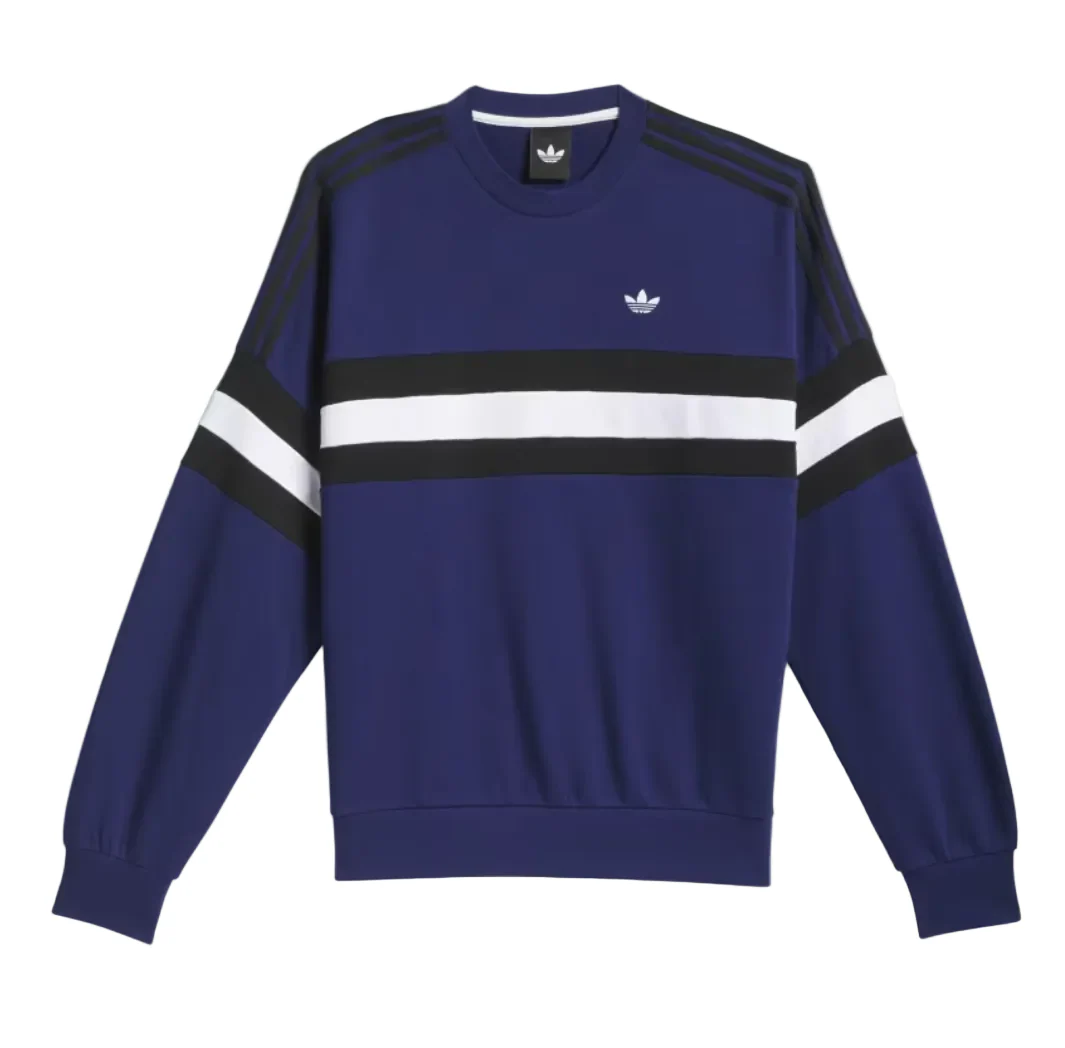 Adidas Skateboarding Vintage Inspired Crewneck Sweatshirt Blue/Black/White
