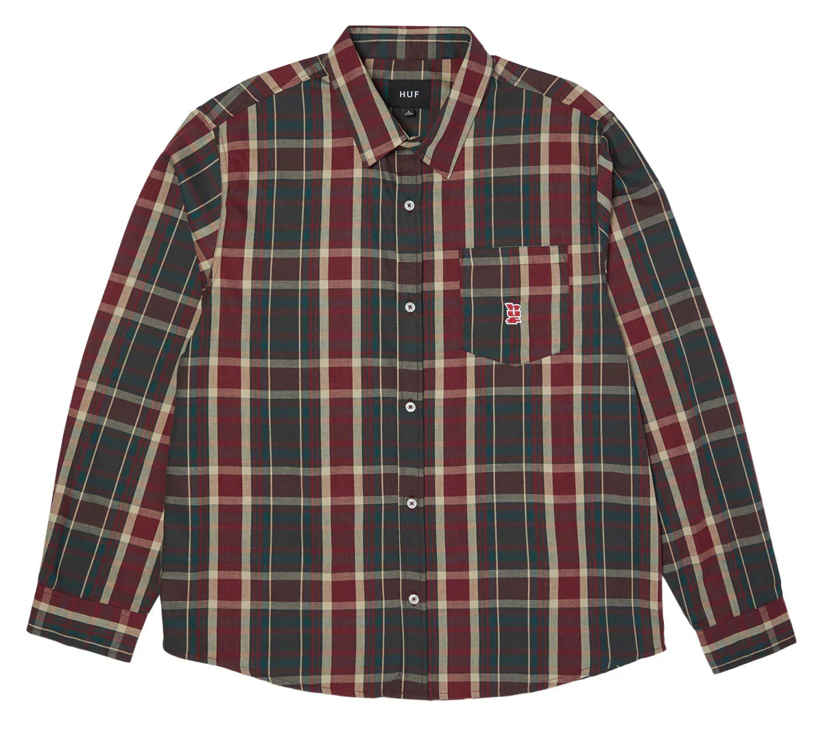 HUF Megablast Plaid Longsleeve Deep Wine