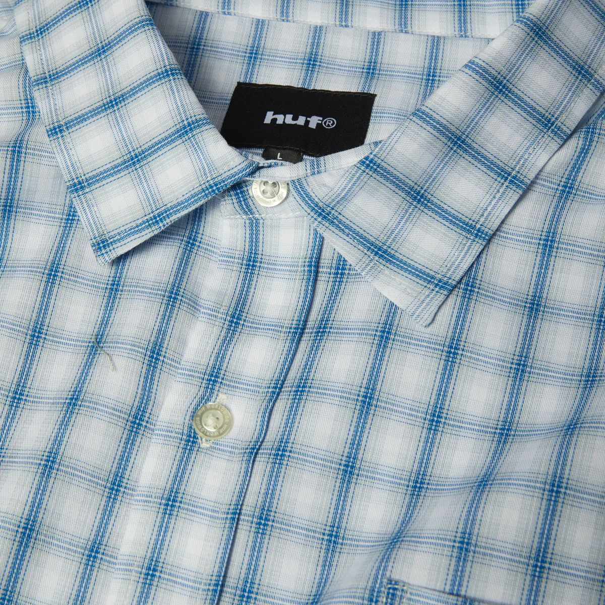Huf Star Long Sleeve Plaid Shirt (Light Blue) - Image 3