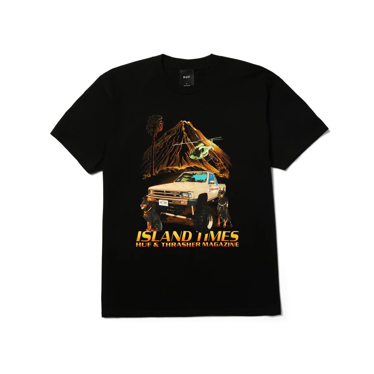 HUF x Thrasher Island Times T-Shirt (Black)