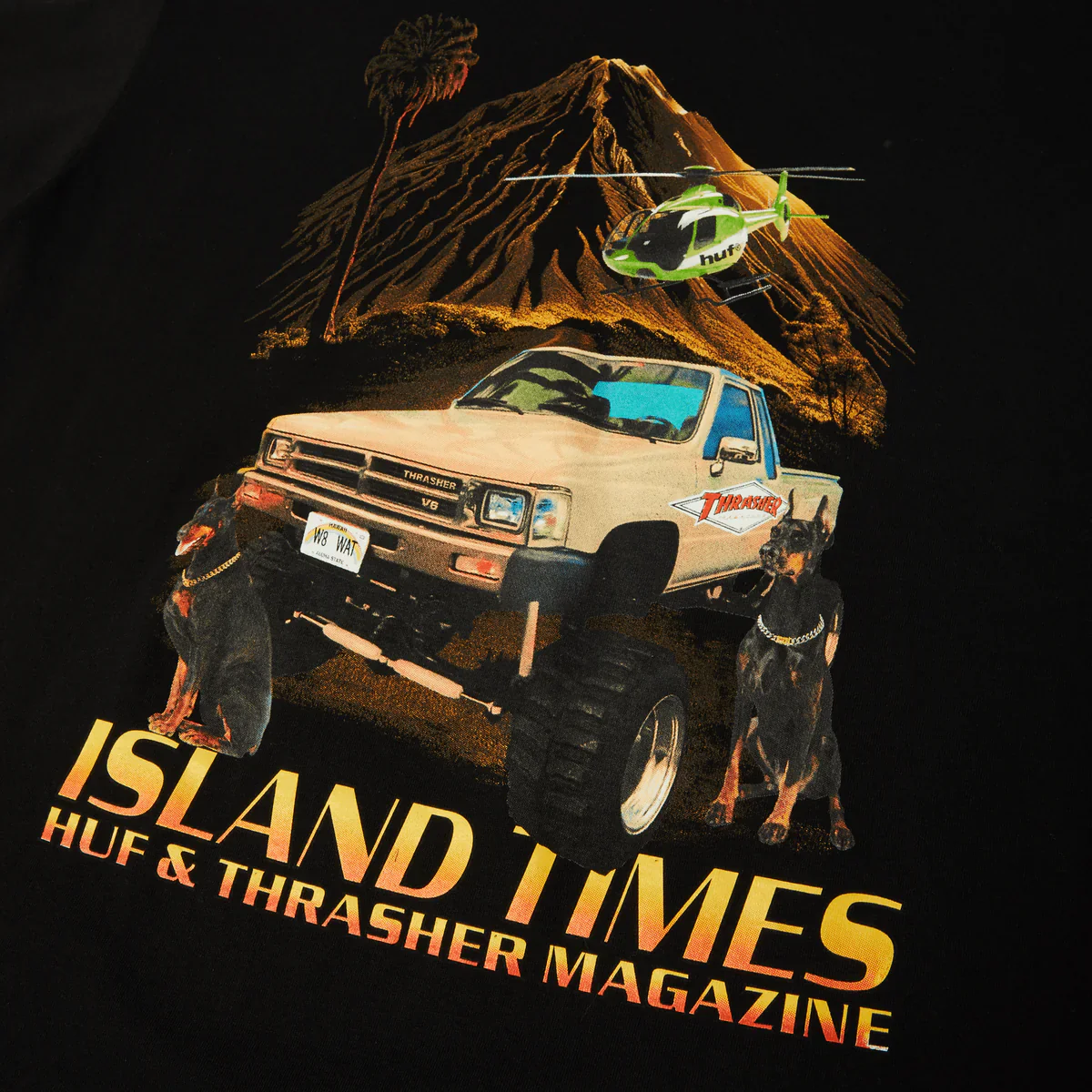 HUF x Thrasher Island Times T-Shirt (Black) - Image 2