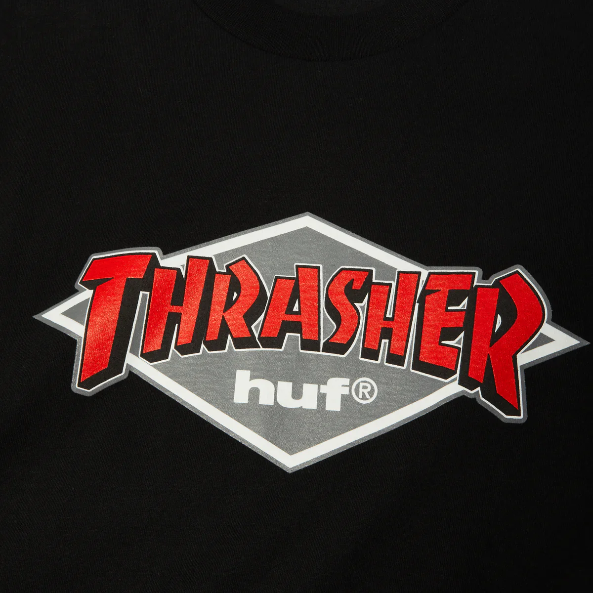 HUF x Thrasher Logo T-Shirt (Black) - Image 2