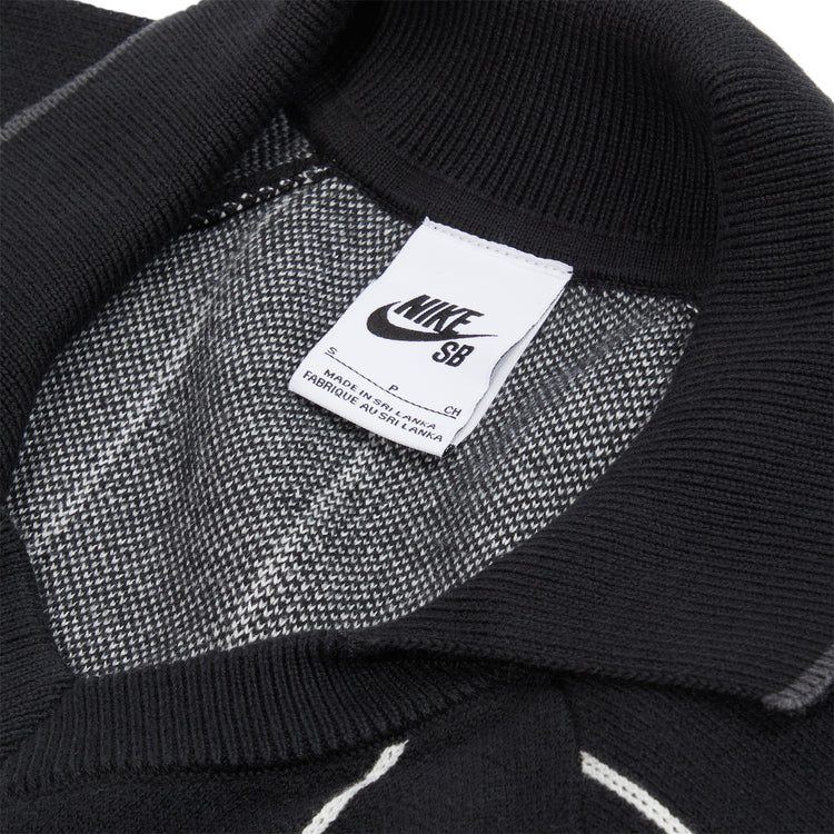 Nike SB Short-Sleeved Polo Skate Sweater (Black/White) - Image 3