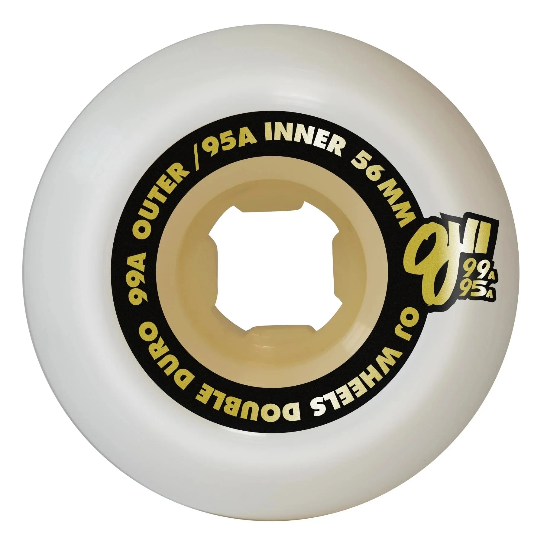 OJ Double Duro Chubbies Wheels (White/Gum) 56mm - Image 2
