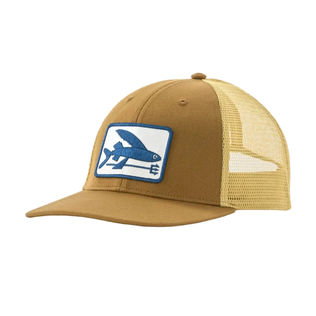 Patagonia Flying Fish Fork LoPro Trucker Hat Bobcat Brown