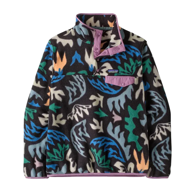 Patagonia Women's Lightweight Synchilla® Snap-T® Fleece Pullover (Kaleidoscope Black)