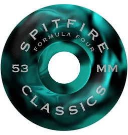 Spitfire F4 99a Floral Classic Teal Black Swirl 53mm Wheels - Image 2