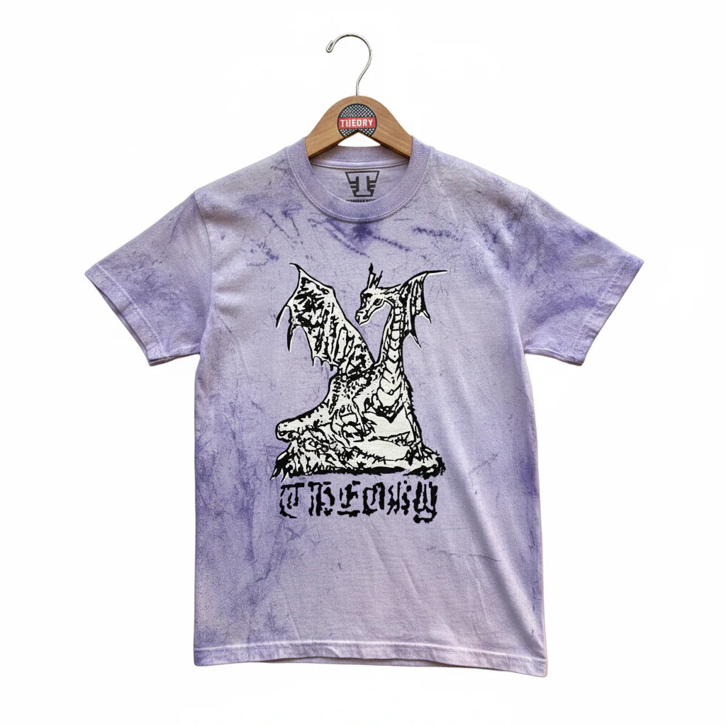 Theory T- Shirt Dragon Mauve Tye Dye