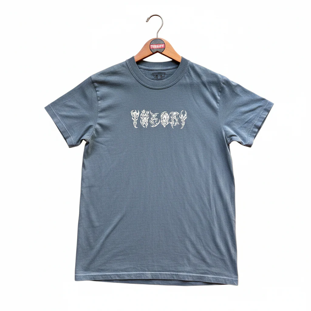 Theory T- Shirt Sigilism Logo Light Grey/ Blue