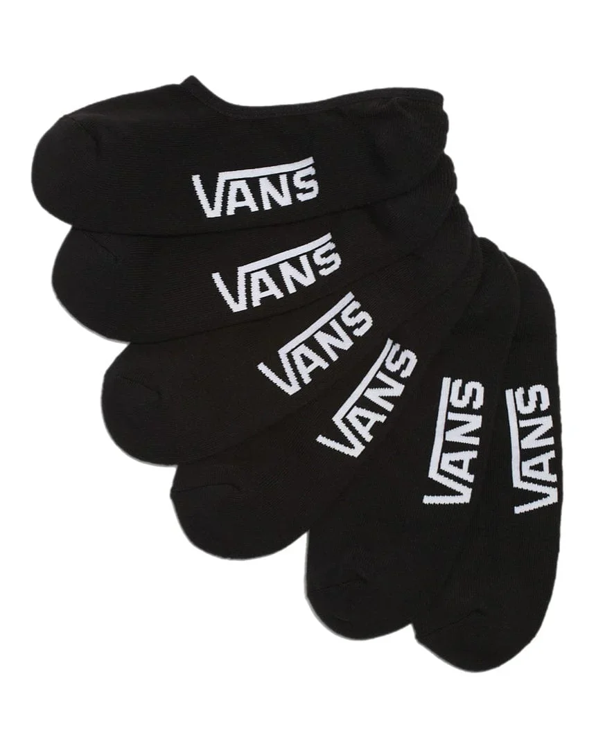 Vans Classic No Show 3 Pack Socks - Black