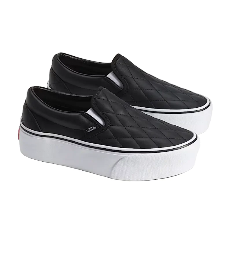 Vans Classic Slip-On Quilted Stackform (Black/White) - Image 2